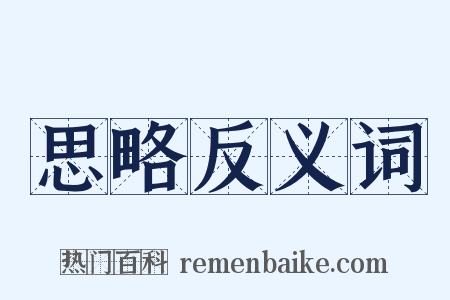 思略反义词是什么意思的图片